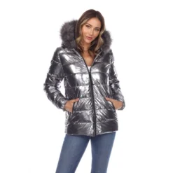 Metallic Puffer Coat With Hoodie - White Mark 20 Metallic Puffer Coat With Hoodie - White Mark -ChicMama Sales Store GUEST 37667ee5 34f5 420a 9368 39f5ae1efaa0