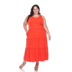 Plus Size Scoop Neck Tiered Midi Dress - White Mark -ChicMama Sales Store GUEST 3892efcf 4728 4cd5 8d56 c61dd8909977