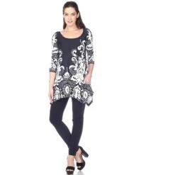 Women's Scoop Neck Printed Yanette Tunic Top - White Mark -ChicMama Sales Store GUEST 38dcbb14 b93f 455f aeb8 fc796aaa80d9