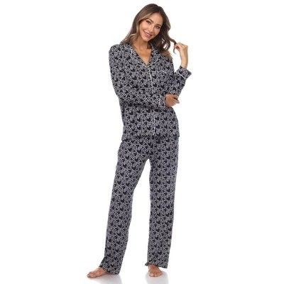 Women's Long Sleeve Heart Print Pajama Set - White Mark 7 Women's Long Sleeve Heart Print Pajama Set - White Mark - Image 7