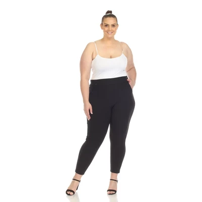 Plus Size Super Soft Elastic Waistband Scuba Pants 4 Plus Size Super Soft Elastic Waistband Scuba Pants - Image 4