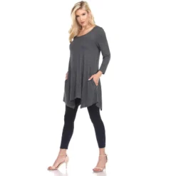 Maternity 3/4 Sleeve Kayla Tunic With Pockets - White Mark -ChicMama Sales Store GUEST 41143b52 1f60 4f35 9a76 cdb594e2523d