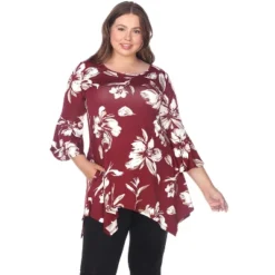 Women's Plus Size Floral Printed Blanche Tunic Top With Pockets - White Mark -ChicMama Sales Store GUEST 41bac481 6809 4ace a3b0 fb175abafc16