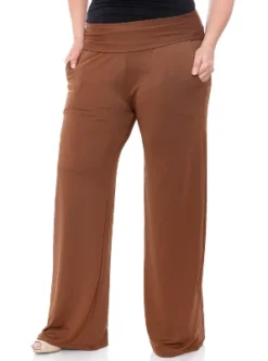 Women's Plus Size Solid Palazzo Pants - White Mark -ChicMama Sales Store GUEST 43485db5 d3f2 4535 b3cc 573e7cfd0703