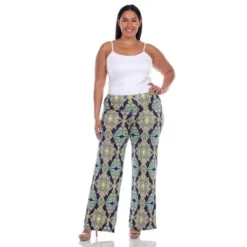 Women's Plus Size Printed Palazzo Pants - White Mark -ChicMama Sales Store GUEST 43bd8700 6eba 497c 96e9 892ae66e51c8