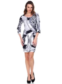 Women's Nikki 3/4 Bell Sleeve Dress - White Mark -ChicMama Sales Store GUEST 43ef6372 3000 45d0 9447 353a9b6a96aa