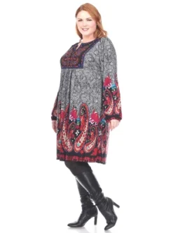 Women's Plus Size Apolline Embroidered Sweater Dress - White Mark