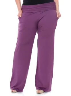 Women's Plus Size Solid Palazzo Pants - White Mark -ChicMama Sales Store GUEST 4b374cff 9275 4636 8b6a 8358216d3ea5