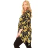 Women's Plus Size 3/4 Sleeve Printed Alegra Tunic With Pockets - White Mark