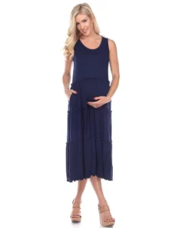 Maternity Scoop Neck Tiered Midi Dress - White Mark -ChicMama Sales Store GUEST 4c5095be d3da 4376 91be 1ac6831e9418