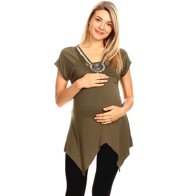 Maternity Myla Embellished Tunic Top - White Mark 14 Maternity Myla Embellished Tunic Top - White Mark - Image 14