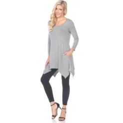 Women's 3/4 Sleeve Makayla Tunic Top With Pockets - White Mark -ChicMama Sales Store GUEST 4dccc072 2d4c 432c 89a2 9786e75850e4