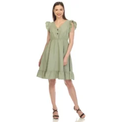 Women's Ruffle Sleeve Knee-Length Dress -ChicMama Sales Store GUEST 4e246c18 2c46 40c6 b139 9361d750d856