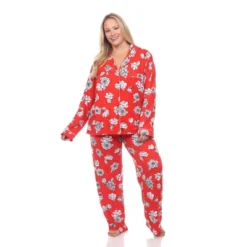 Plus Size Long Sleeve Floral Pajama Set - White Mark -ChicMama Sales Store GUEST 4e894f46 187e 4a8a bd37 dbc92ceeb03c