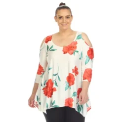 Plus Size Floral Printed Cold Shoulder Tunic -ChicMama Sales Store GUEST 4fc29289 5976 4981 aedb 247055d956c6