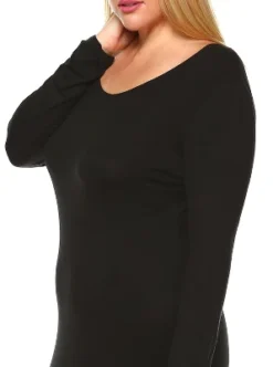 Women's Plus Size Long Sleeve Maxi Dress - White Mark