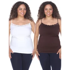Women's Plus Size Lace Tank Tops Pack Of 2 - One Size Fits Most Plus - White Mark -ChicMama Sales Store GUEST 53277f5e 0f18 4b97 982d 9c00c6e9b83e