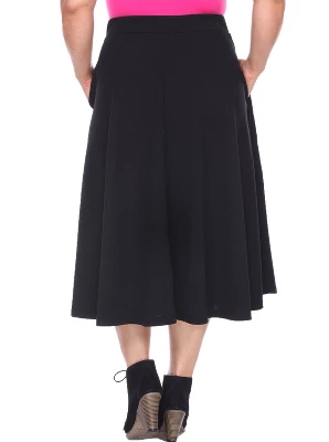 Women's Plus Size Tasmin Flare Midi Skirts - White Mark 2 Women's Plus Size Tasmin Flare Midi Skirts - White Mark - Image 2