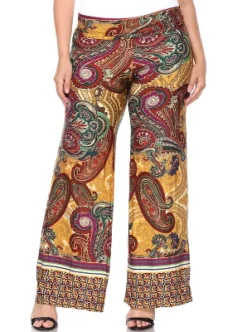 Women's Plus Size Paisley Printed Palazzo Pants - White Mark -ChicMama Sales Store GUEST 54377408 862e 4dac ba12 1f1d24d0875a