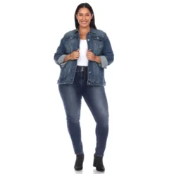 Women's Plus Size Classic Denim Jacket - White Mark -ChicMama Sales Store GUEST 543ac27a f4cd 4c68 a592 1739c08669d2