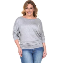 Women's Plus Size Bat Sleeve Tunic Top - White Mark -ChicMama Sales Store GUEST 54c6a8ae a2b4 4ae7 add8 7bfd7aab915d