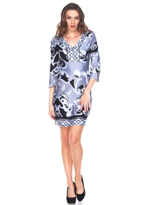 Women's 3/4 Bell Sleeve Miranda Dress - White Mark 5 Women's 3/4 Bell Sleeve Miranda Dress - White Mark - Image 5