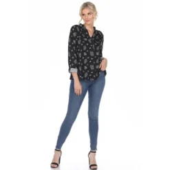 Women's Pleated Long Sleeve Leaf Print Blouse - White Mark 10 Women's Pleated Long Sleeve Leaf Print Blouse - White Mark -ChicMama Sales Store GUEST 5521c186 cb94 47d6 acfb fd056a1910f0