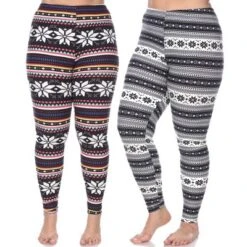 Women's Pack Of 2 Plus Size Leggings - One Size Fits Most Plus - White Mark -ChicMama Sales Store GUEST 584b4f64 e21f 4809 8d24 df295b2e1f65