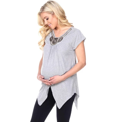 Maternity Myla Embellished Tunic Top - White Mark 5 Maternity Myla Embellished Tunic Top - White Mark - Image 5