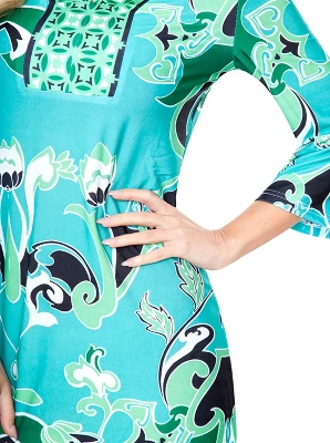 Women's 3/4 Bell Sleeve Miranda Dress - White Mark 1 Women's 3/4 Bell Sleeve Miranda Dress - White Mark