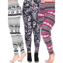 Women's Pack Of 3 Plus Size Leggings - One Size Fits Most Plus - White Mark -ChicMama Sales Store GUEST 5b8bd448 abda 4fe6 b0fe bf4de3fa4c66