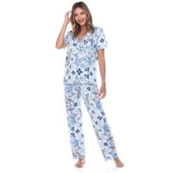 Women's Short Sleeve Top And Pants Pajama Set - White Mark -ChicMama Sales Store GUEST 5c1ae548 924b 423f a078 d2deef5e7295