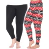 Women's Pack Of 2 Plus Size Leggings - One Size Fits Most Plus - White Mark