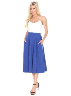 Women's Flared Midi Skirt With Pockets - White Mark -ChicMama Sales Store GUEST 5d423d5b 0d64 45a2 bb10 3da85f2f94ce