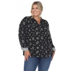 Plus Size Pleated Long Sleeve Leaf Print Blouse -ChicMama Sales Store GUEST 5eca526a e8d4 48e9 ad5b b4bed9b40f32