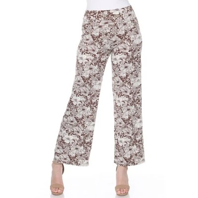 Women's Floral Paisley Wide Leg Palazzo Pants - White Mark 8 Women's Floral Paisley Wide Leg Palazzo Pants - White Mark - Image 8