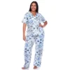 Women's Plus Size Short Sleeve Top And Pants Pajama Set - White Mark