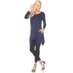 Women's 3/4 Sleeve Makayla Tunic Top With Pockets - White Mark -ChicMama Sales Store GUEST 5fd1446c 858b 4049 80f3 bdd04c9b8c99