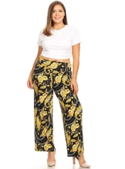 Women's Plus Size Printed Palazzo Pants - White Mark -ChicMama Sales Store GUEST 60178608 5b98 493e 8385 a265ebbc2fff