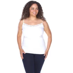 Women's Plus Size Lace Trim Tank Top - One Size Fits Most Plus - White Mark -ChicMama Sales Store GUEST 60ff7335 76b9 4e30 8bda f39aafa6a10d