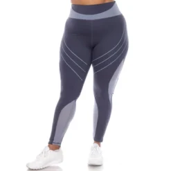 White Mark - Plus Size High-Waist Reflective Piping Fitness Leggings -ChicMama Sales Store GUEST 618b4c44 6571 4b96 8ec9 f8a7e1a95616