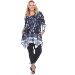 Women's Plus Size Victorian Print Tunic Top With Pockets - White Mark -ChicMama Sales Store GUEST 636e1387 1afa 4619 962b 729b90cfd1f3