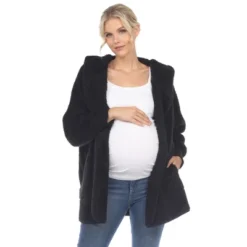 Maternity Plush Hooded Cardigan With Pockets -ChicMama Sales Store GUEST 6416157b 272a 40f2 ae4c 1b6a1dcfe9d0