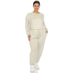 Women's Plus Size 2 Piece Lounge Set - White Mark -ChicMama Sales Store GUEST 6457d41d b6a0 4ece 8b5c 5c18e58a8ca8
