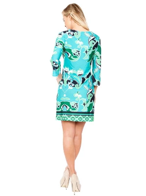 Women's 3/4 Bell Sleeve Miranda Dress - White Mark 2 Women's 3/4 Bell Sleeve Miranda Dress - White Mark - Image 2