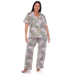 Women's Plus Size Short Sleeve Top And Pants Pajama Set - White Mark -ChicMama Sales Store GUEST 65b03600 d349 480a a74d 5c36515d5dac