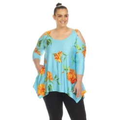 Plus Size Floral Printed Cold Shoulder Tunic -ChicMama Sales Store GUEST 661a8ca5 a10a 4b58 b843 c20d6eac59d6