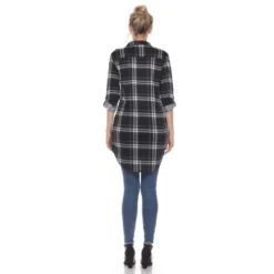 Women's Printed Plaid Roll Tab Tunic - White Mark 11 Women's Printed Plaid Roll Tab Tunic - White Mark -ChicMama Sales Store GUEST 6624a637 8e76 4450 bc79 63cd77812104