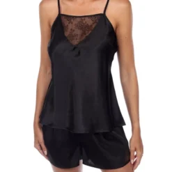 Satin Lace Cami And Shorts Pajama Set - White Mark -ChicMama Sales Store GUEST 67625a91 b23a 4723 91c5 2c416957c837