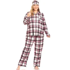 Women's Plus Size Three-Piece Pajama Set - White Mark -ChicMama Sales Store GUEST 68d62e88 75a2 4b74 a25d 0ae99b019071